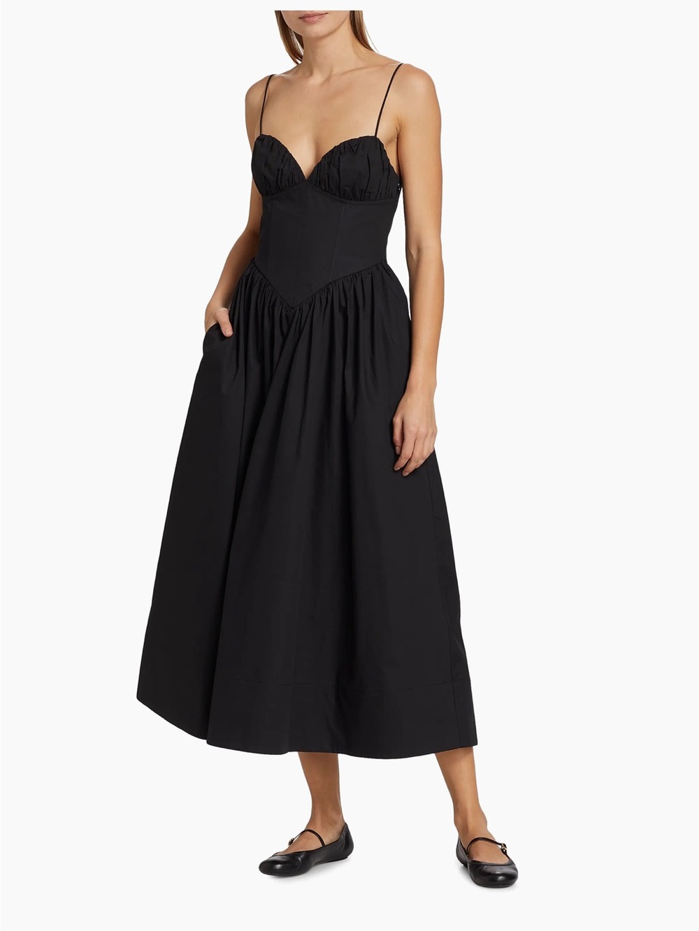 Ronny Kobo Collection Black Corset Midi Dress
